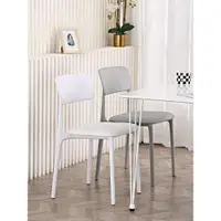 在飛比找ETMall東森購物網優惠-北歐白色餐椅家用小戶型網紅現代簡約書桌椅子化妝椅塑料靠背凳子