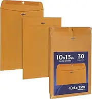 Columbian 10 x 13 Clasp Envelopes, Self Seal, 28 lb Brown Kraft, for Mailing Flat Letter Size Documents or Photos, Bulk Pack, 30 Per Pack (COLO405)
