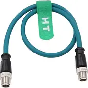 HangTon Ethernet Cat7e Data Cable for Cognex Basler Bauner Datalogic Microscan Keycence Sensor Camera M12 8 Pin X-Coded to 8 Position X-Coding 1M