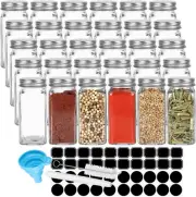 36 Pcs Glass Spice Jars with Lids, 120Ml Glass Jars with Spice Labels Stickers,
