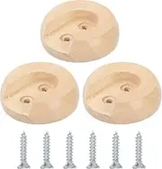 uxcell 6Pcs Wooden Closet Rod Holders, Wardrobe Rod Brackets End Support Curtain Rod Holder Sockets with Screws for 25mm Closet Rods