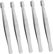 Wide Mouth Stainless Steel Tweezers Long Tweezers Lash Applicator for Jewelry Making