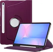 Fintie Rotating Case for Samsung Galaxy Tab S10 FE/ S9 FE 5G 10.9 Inch/Tab S9 11 Inch with S Pen Holder, 360 Degree Swiveling Stand Cover Auto Sleep/Wake, Purple
