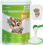 CenDale 1000G White DTF Transfer Powder: Hot Melt Adhesive Digital DTF Transfer Powder for Sublimation, Ideal for All Fabrics Including Jeans and Cotton T-Shirts, Compatible with DTF and DTG Printers