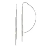 Sterling Silver Polished Multi-Strand Bar Threader Earrings