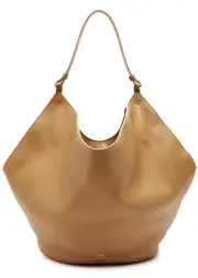 Khaite Lotus Medium Leather Tote - Tan ONE SIZE