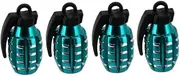 Tire Valve Cap, Tire Stem Valve Pressure Cover, Great for All Air Valves, Chrome – Pack of 4 (Teal)