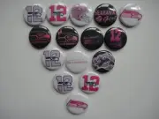 15 Seahawks Pink flat back buttons or pin badges cabochons embellishments magnet