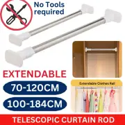 Extendable Telescopic Wardrobe Curtain Rod Rail Closet Clothes Towel Hanging Rod