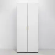 Stockholm Storage Cupboard Slim - White - Square Brass