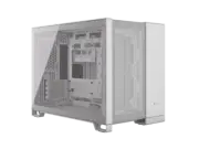 CORSAIR 2500D AIRFLOW Micro ATX Dual Chamber PC Case – White – Fully Mesh Front,