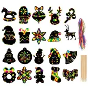 LOKIPA Christmas Scratch Paper Art Set 80 Pieces Magic Rainbow Scratch Off Ca...