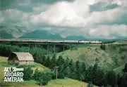 AMTRAK Amtrak issued card of their Superliner near Glacier National Park