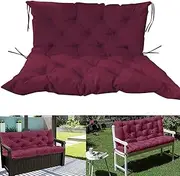 Outdoor Swing Replacement Cushions with Backrest Waterproof Seat Pads for Garden Furniture 2 3 Seater Dark Red 100 * 100 * 10cm