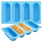 2 Pack DIY Baking Tray Silicone Hot Dog Bun Molds 2 Pack Sausage Mold Baguette