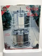 Nor pro Spice Rack W/ 12 Glass Jars