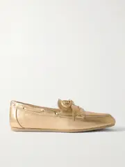 [Stuart Weitzman] Stuart Weitzman - Tinsley Metallic Leather Loafers - Gold - US7 US 7 Gold