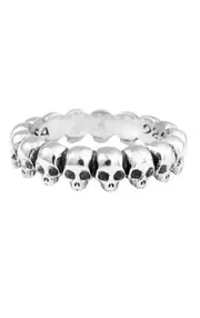 King Baby Studio Skull Infinity Ring in Silver at Nordstrom, Size 12