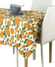 Pumpkin Patch Scroll White Tablecloths - Assorted Sizes