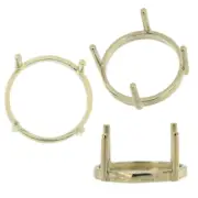 14K White Gold Round Low Base Head Setting Mounting 4 Prong 0.03ct - 9.00ct
