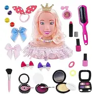 Hair Mannequin Head, Styling Doll Head, Kids Hair Styling, Pretend Play Doll, Hair Styling Mannequin, Comes With Styling Accessories Extra Fun Easy To Use, Portable For Girls 3 Years Old Up