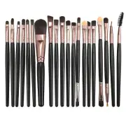 1 Set Travel Makeup Brush Set Eyeshadow Brush Blusher Brush Faux Fiber Black