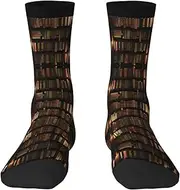[EdWal] Soft Book Room Mysterious Library print Moisture Wicking Socks Sports Socks for Men and Women Warm thermal Boot Hiking Socks