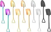 10Pcs Shovel Spoons Stainless Steel Spoon Reusable Dessert Spoons for Coffee Tea Ice Cream Fruit Sugar Cake