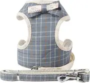 Small Dog Chest Harness Set with Leash Cute Undershirt Styles Bow Tie Pet Chest Harness Suitable Walking Cats Puppies(Sky Blue,L 5-8kg)