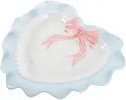 Heart Ceramic Plate Valentine‘s Day Dining Dish Decorative Snack Tray Creative Fruit Dessert Display Plate for Valentines Day Wedding Anniversary