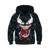 Nmaov Spider-man: Into The Spider-verse Kids Hoodies Gwen Venom Spiderman Sweatshirt Blue venom 12-13Years