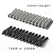 Archery 12Pcs ID6.2mm Arrow Insert Shaft 12Pcs Archery Target Point 75/100gr