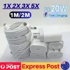 1-5x Lot For iPhone 14 13 11 20W Power Adapter USB Type-C Fast Charger PD Cable
