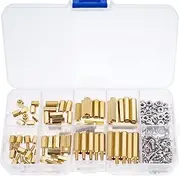 M2.5 Male Female Hex Brass Spacer Standoff Screw Nut Assortment Kit (180Pcs)