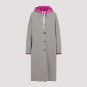 [Miu Miu] Miu Miu-Clay Grey Cotton Coat-Donna 36 IT