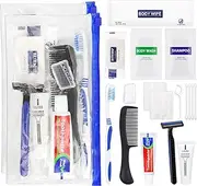 [SLequipo] Basic Toiletry Kits, Individually Packed, Personal Hygiene Bulk Homeless Care Package Supplies, Travel Size for Men Women Charity, Disposable Toothbrushes With Toothpaste Set