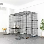 Large Cat Cage Metal Wire Enclosure Indoor DIY Kennels Crate Exercise Place Detachable Kitten Enclosure (XL-78" L x 39" W x 59"H)