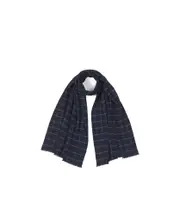 Fedeli Checkered Pattern Scarf One size azul marino