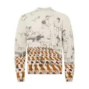 [Jw Anderson] Jw Anderson Graphic-houndstooth Sweater L GREY/NEUTRALS