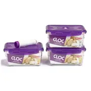 Neoflam CLOC Tritan Vacuum Seal Container 3 x 2.3L 4pc Set - Rectangle