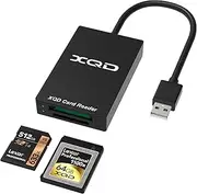 XQD Card Reader, Rytaki USB 3.0 XQD/SD Card Reader Dual Slot Memory Card Reader 5Gpbs Super Speed Compatible with Sony G/M Series, Lexar 2933x/1400x USB Mark XQD Card, SD/SDHC Card for Windows/Mac OS