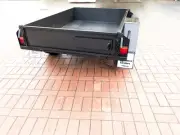6x4 SINGLE AXLE BOX TRAILER | CHECKER PLATE Floor | Drop Front