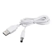 2Pcs USB 2.0 a Type Male to DC5V Power Plugs Barrel Connector Charge Cable White