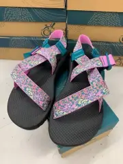 Chaco Mega Z/Cloud Women's 7 8 9 10 Wide Strap Sandal Spray Teal Black Cushioned