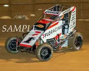 KYLE LARSON #1K FLORACING MIDGET CAR RACING ON TRACK 8X10 GLOSSY PHOTO #7S