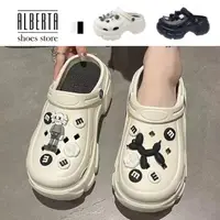 在飛比找momo購物網優惠-【Alberta】涼鞋 拖鞋 洞洞鞋 不對稱裝飾兩穿厚底8c