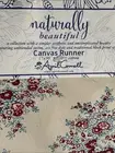April Cornell 17x90” Cotton Canvas Floral Table Runner Cream Red Blue Floral New
