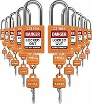 TRADESAFE Lockout Tagout Locks Set - 10 Orange Keyed Alike Padlocks, 2 Keys Per Lock, OSHA Compliant Loto Locks for Lock Out Tag Out Stations, Premium Grade