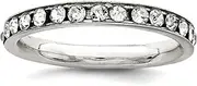 [JewelryWeb] 925 Sterling Silver Solid Polished CZ Simulated Diamond Eternity Band Ring-Eternity-Ring for Women and Men
