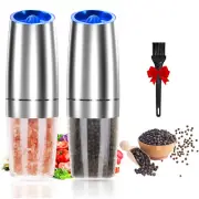 HBN 2 Pack Electric Salt and Pepper Grinder Set, Automatic Gravity Salt & Pepper